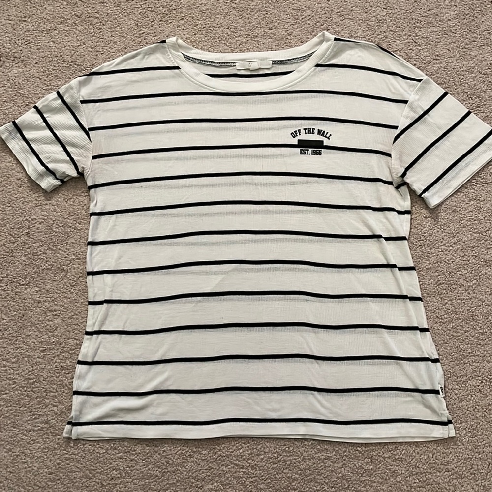 Vans Striped and Ribbed T-Shirt